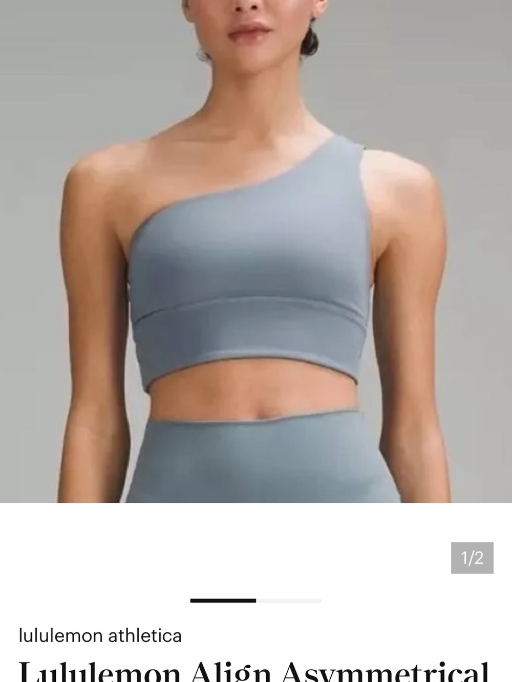 lululemon athletica One-Shoulder Asymmetrical Sports Bra in Light Gray